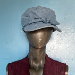 Stylish blue denim woven hat baret new